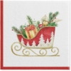 Kép 3/6 - Karácsonyi papírszalvéta 33x33 cm Holiday sleigh