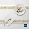 Kép 3/7 - Asztali futó 40 cm x 24 m textilhatású Golden Ornament fehér