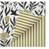 Kép 1/6 - Kétoldali mintás papírszalvéta 33x33 cm 3 rétegű 20 lap/csomag Fecskék arany csíkokkal