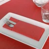 Kép 1/3 - Pack Service evőeszköztartós szalvéta textilhatású 40x32 cm 1/8 hajtású piros, 50 db/csomag
