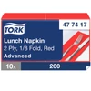 Kép 1/3 - Tork papírszalvéta 2 rétegű 33x33 cm 1/4 hajtású 200 lap/csomag - piros
