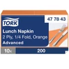 Kép 1/5 - Tork papírszalvéta 2 rétegű 33x33 cm 1/4 hajtású narancs