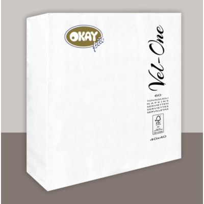 Vel-One 4 rétegű szalvéta 40x40 cm - fehér