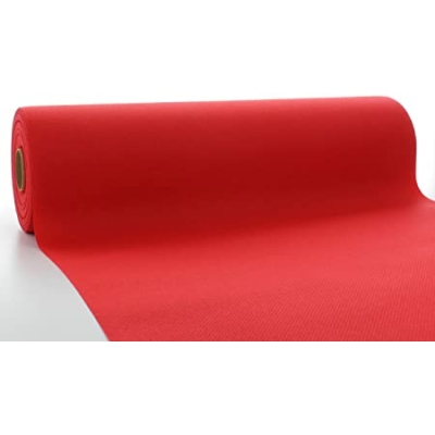 Asztali futó 40 cm x 24 m textilhatású - piros