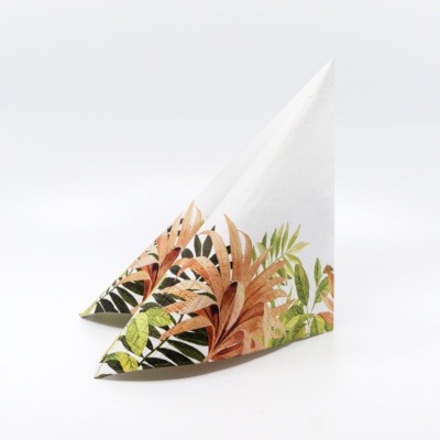 EXOTIC FRAME papírszalvéta 33x33 cm 3 rétegű fehér virág mintás