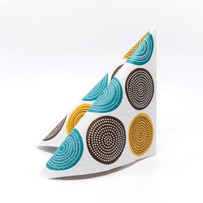 TRIBAL PATTERN papírszalvéta 33x33 cm 3 rétegű körök - SDL030302