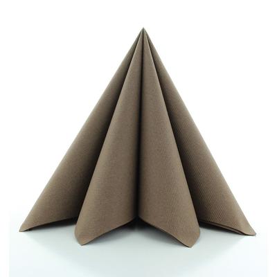 Textilhatású szalvéta 40x40 cm - barna - 87516