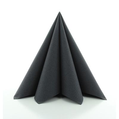 Textilhatású szalvéta 33x33 cm - fekete - 96296