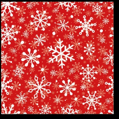 Karácsonyi papírszalvéta 33x33 cm hópelyhek piros
