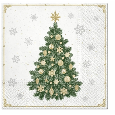 Karácsonyi papírszalvéta 33x33 cm Frosty Tree