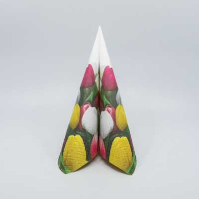 Tulipáncsokor papírszalvéta 33x33 cm 3 rétegű