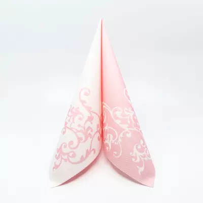 Textilhatású szalvéta 40x40 cm Pomp rózsa fehér
