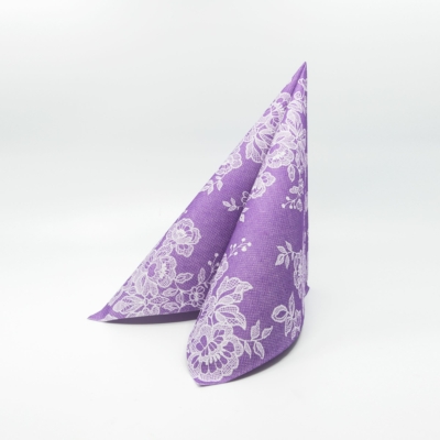 Textilhatású szalvéta 40 x 40 cm Soft Lace lila