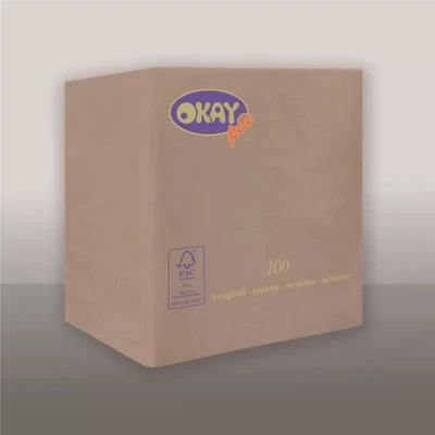 Okay koktélszalvéta 25x25 cm 100 lap/csomag - mogyoró