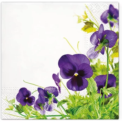 papírszalvéta 33x33 cm 3 rétegű 20 lap/csomag Árvácskák