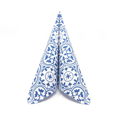 Mikrotextil hatású szalvéta 40x40 cm - Kék &amp; fehér