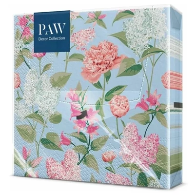PAW papírszalvéta 33x33 cm 3 rétegű 20 db/csomag Bazsarózsás
