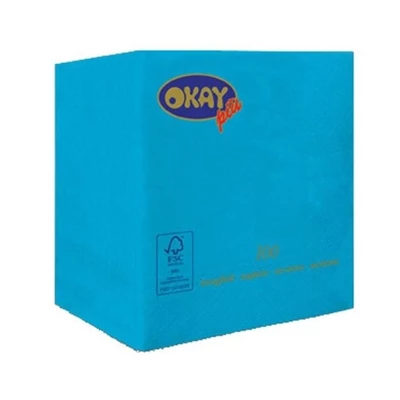 Okay Koktélszalvéta 25x25 cm türkíz, 100 db/csomag