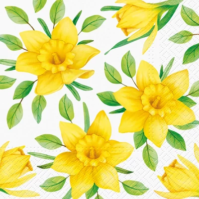 Papírszalvéta - Virágzó nárciszok