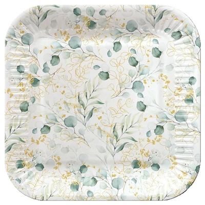 Papírtányér 23 cm 8 db/csomag - Golden eukaliptus