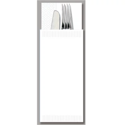 Okay evőeszköztartós tasakos szalvéta Eco Friendly fehér, 50 db/csomag