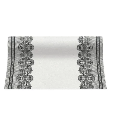 PAW asztali futó 40 cm x 24 m textilhatású Royal Lace fekete