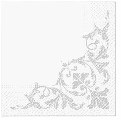PAW papírszalvéta 33x33 cm 3 rétegű 20 db/csomag Motif - ezüst