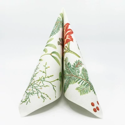 Karácsonyi papírszalvéta 33x33 cm Amaryllis - zöld, 100 db/csomag