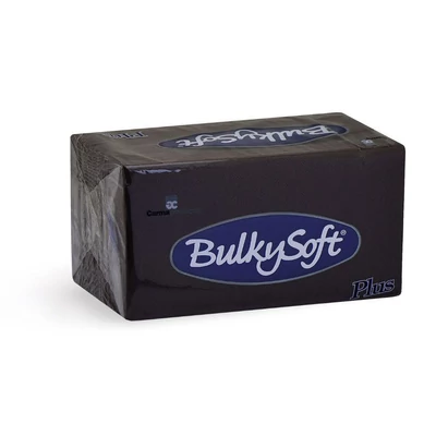 BulkySoft textúrált szalvéta 38x38 cm 1/8 hajtás 40 lap/csomag - fekete