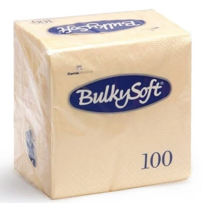 BulkySoft szalvéta, 2 rétegű, 33x33 cm 1/4 hajtás 100 lap/csomag - krém