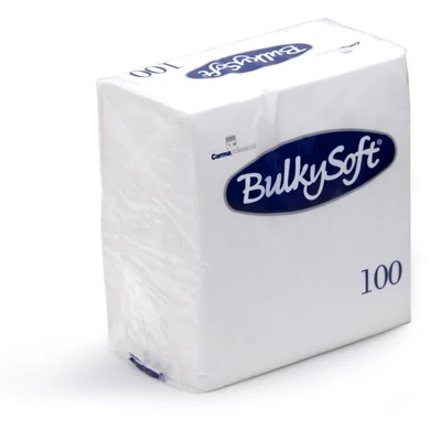 BulkySoft szalvéta 2 rétegű 33x33 cm 1/4 hajtás 100 lap/csomag - fehér