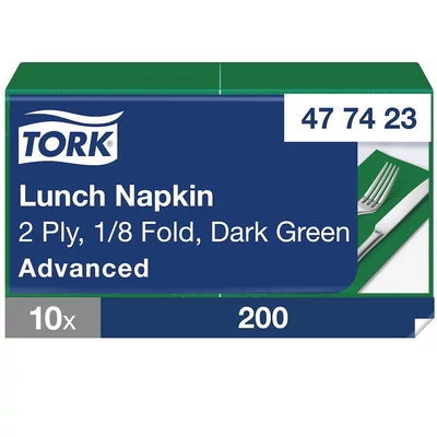 Tork Lunch Napkin 2 rétegű, 1/8 hajtású sötétzöld szalvéta