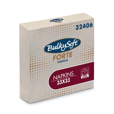 BulkySoft szalvéta, 2 rétegű, 33x33 cm 1/4 hajtás 100 lap/csomag - újrahasznosított