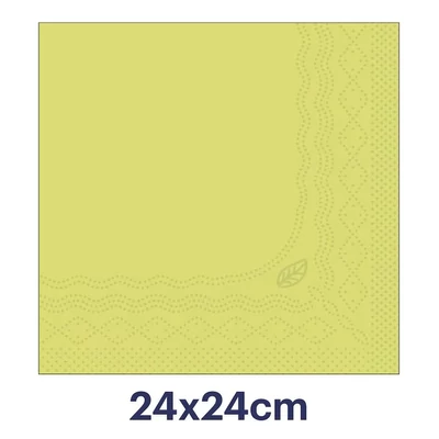 Koktélszalvéta tissue 2 rétegű lime 24x24 cm