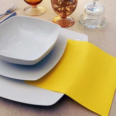 Pack Service textilhatású egyszínű szalvéta 40x40 cm sárga 50 db/csomag