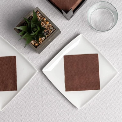 Koktélszalvéta textúrált 20x20 cm 100 lap/csomag - barna