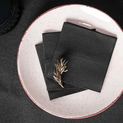 Mapelor koktélszalvéta textúrált 20x20 cm 100 lap/csomag - fekete