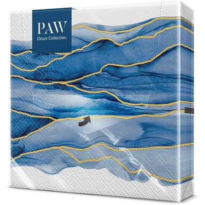PAW papírszalvéta 33x33 cm 3 rétegű 20 db/csomag Akvarell hullámok
