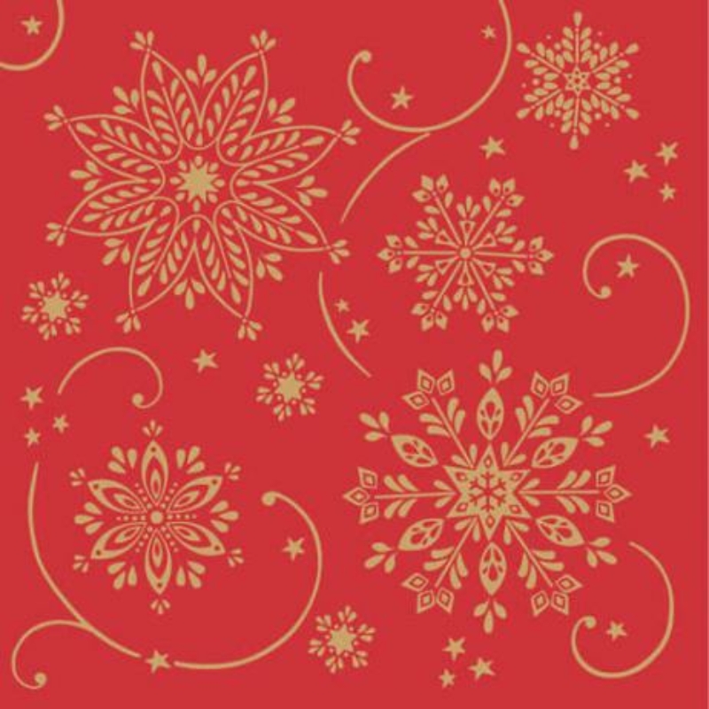 Karácsonyi textilhatású szalvéta 40x40 Cristal - piros