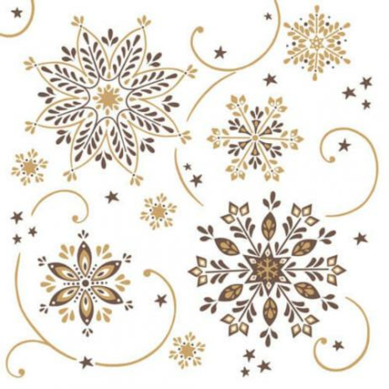 Karácsonyi tissue szalvéta 3 rétegű 40x40 cm Cristal - barna/arany