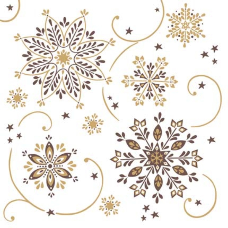 Karácsonyi textilhatású szalvéta 40x40 cm Cristal - barna/arany