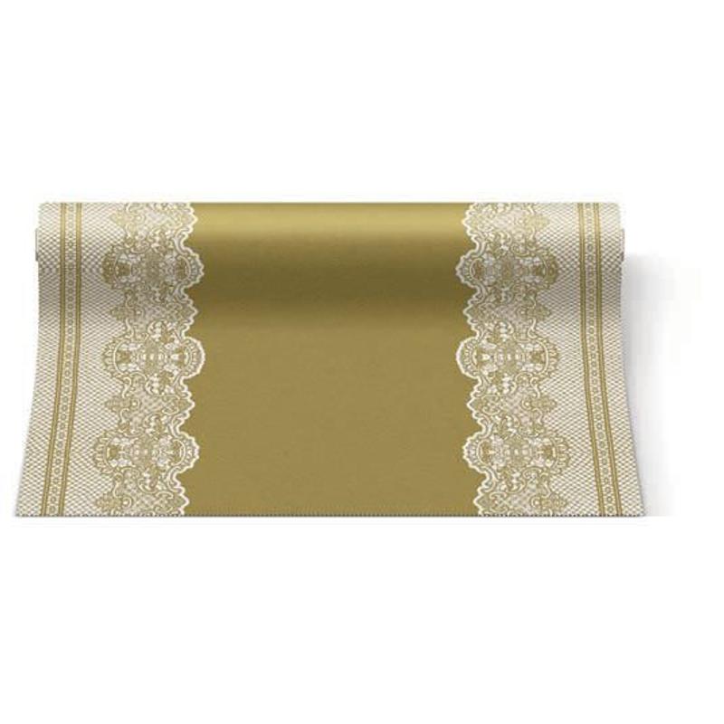 Asztali futó 40 cm x 24 m textilhatású Royal Lace - arany