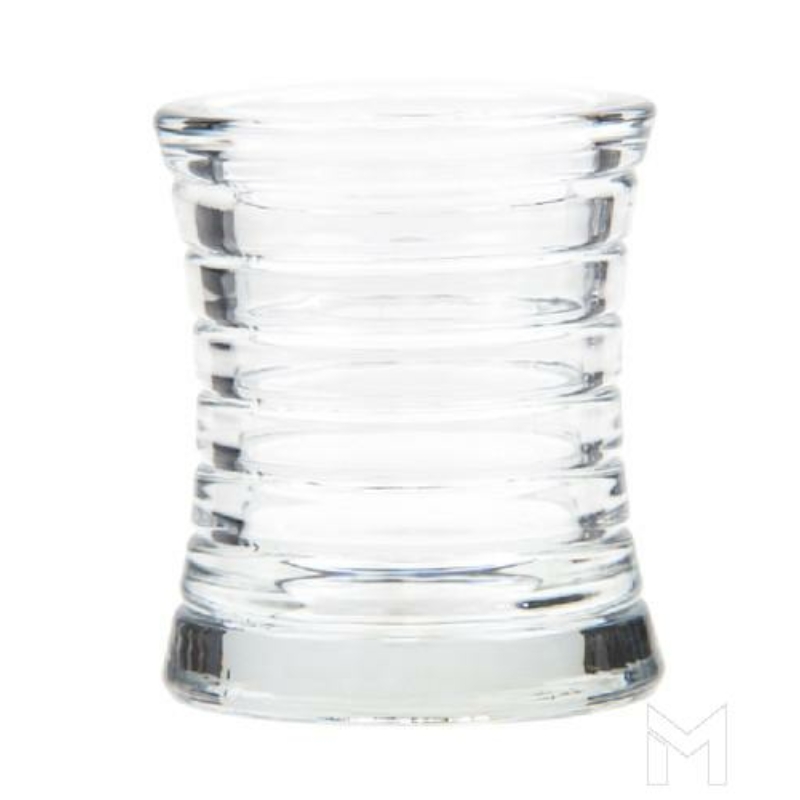 Üveg gyertyatartó, szögletes, cserélhető mécsesekhez