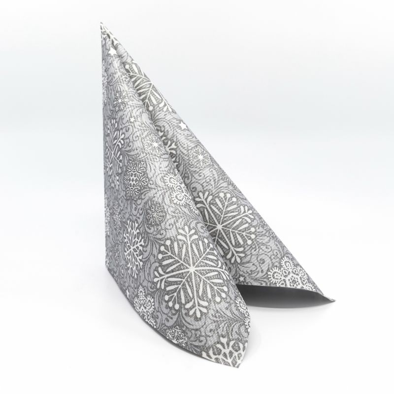 Textilhatású szalvéta 40x40 cm Steven ezüstszürke