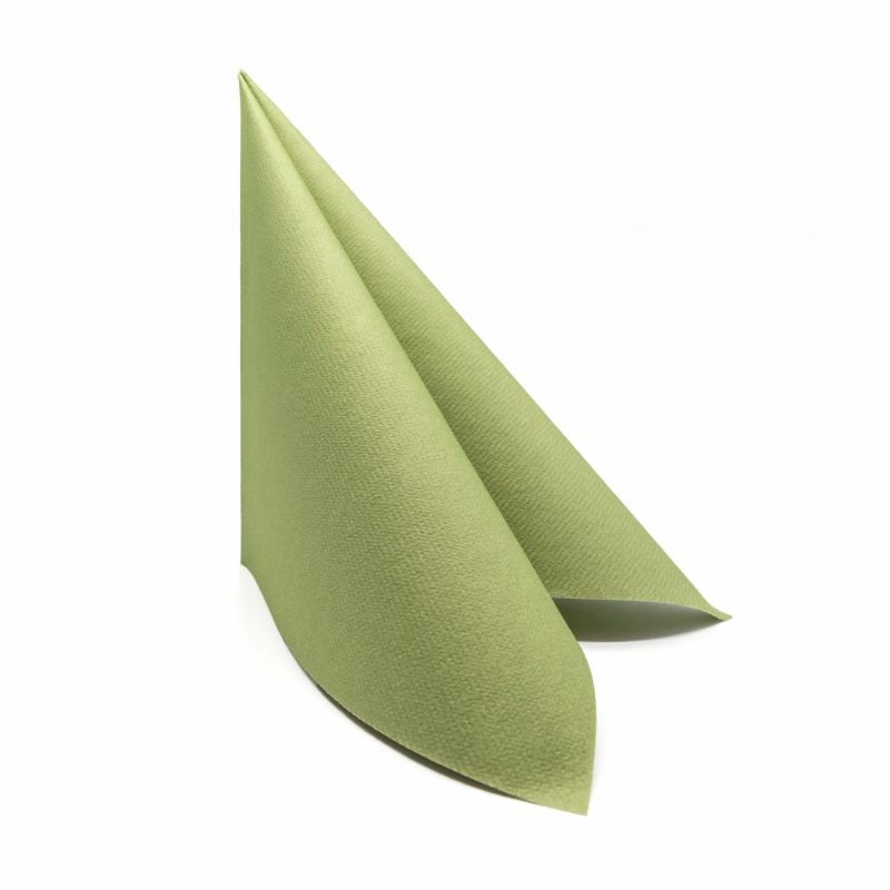 Textilhatású szalvéta 40x40 cm - oliva zöld