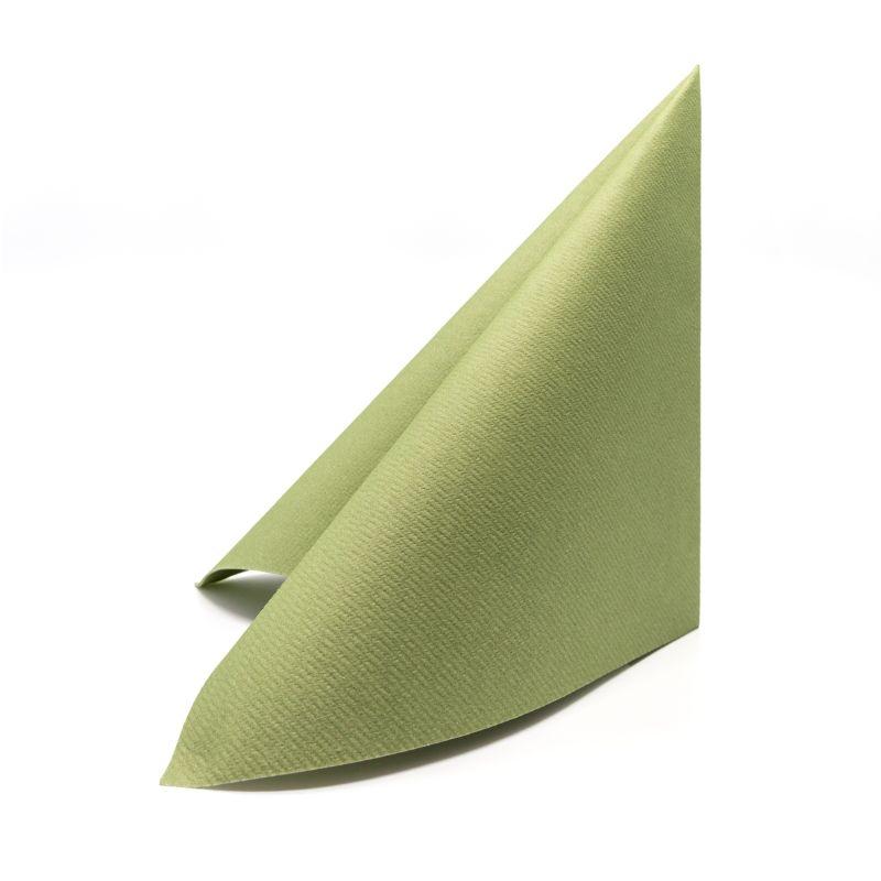 Textilhatású szalvéta 33x33 cm - oliva zöld