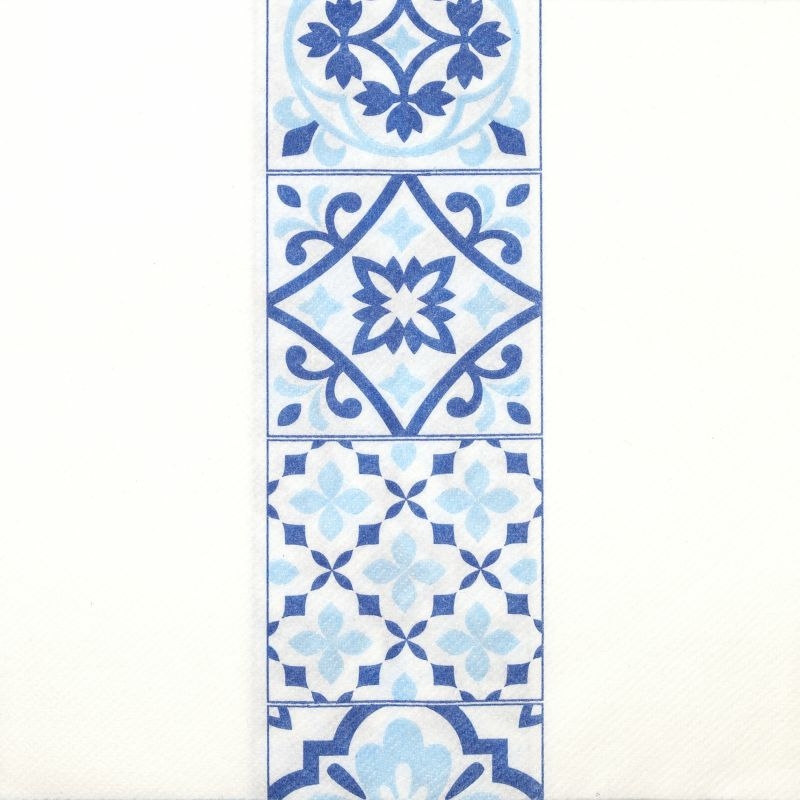 Textilhatású szalvéta 40x40 cm Csempemintás - kék - k404f4151281a
