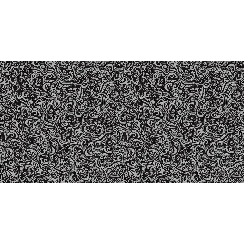 Asztali futó 40 cm x 24 m textilhatású Lias - fekete/ezüst