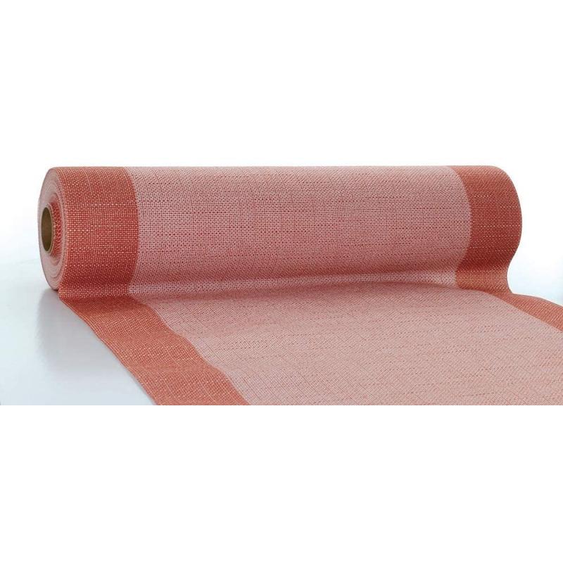 Asztali futó 40 cm x 24 m textilhatású Mailand - terrakotta