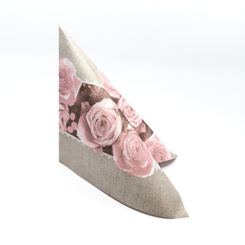 Textilhatású szalvéta 40x40 cm Lovely Roses - rózsa - 91929